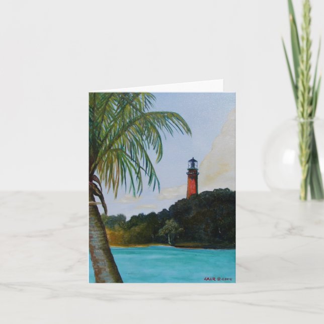 Jupiter Lighthouse with Palm Card (Front)