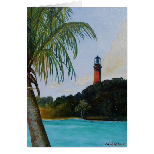 Jupiter Lighthouse with Palm Card