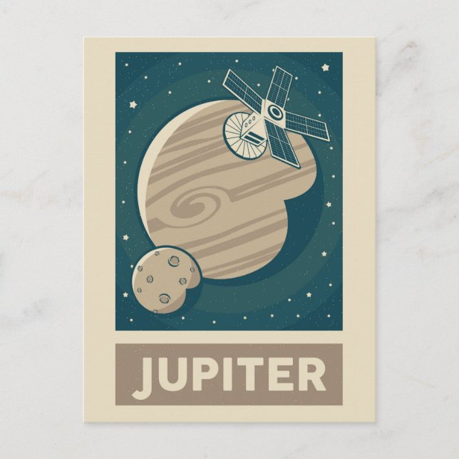 Jupiter Retro Galaxy Satellite Postcard (Front)