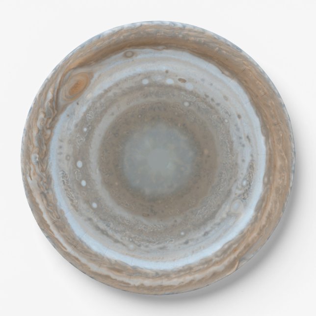 Jupiter South Pole Colour Map Paper Plate (Front)