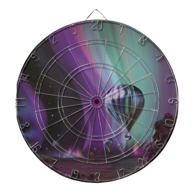 Jupiter Travel by Hot Air Balloon Bighty Auroras Dartboard (Front)