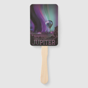 Jupiter Travel by Hot Air Balloon Bighty Auroras Hand Fan