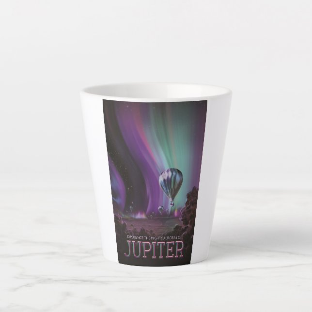Jupiter Travel by Hot Air Balloon Bighty Auroras Latte Mug (Front)