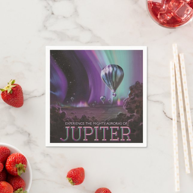 Jupiter Travel by Hot Air Balloon Bighty Auroras Napkin (Insitu)