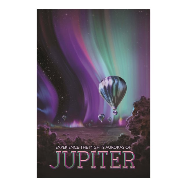 Jupiter Travel by Hot Air Balloon Bighty Auroras Photo Print (Front)