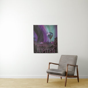 Jupiter Travel by Hot Air Balloon Bighty Auroras Tapestry