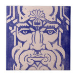 Jupiter Zeus King of Gods Greek Mythology Blue Tile<br><div class="desc">Embrace the timeless allure of Greek mythology as Zeus,  the King of Gods,  radiating an aura of authority and wisdom. The artwork brings to life his unmatched power and dominion over the heavens.</div>
