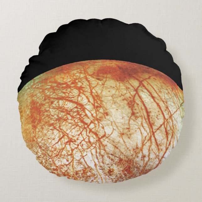 Jupiter's Moon Europa Round Pillow (Front)