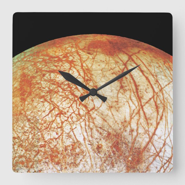 Jupiter's Moon Europa Square Wall Clock (Front)