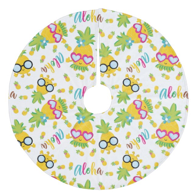 Jupon De Sapin En Molleton Ananas tropical (Devant)