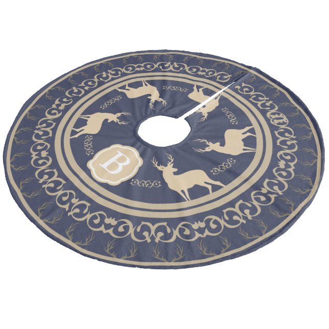 Jupon De Sapin En Molleton Antlers et seaux de cerfs rustiques | Monogramme (Angle)