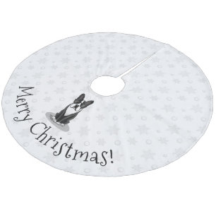 Jupon De Sapin En Molleton Cool Boston Terrier avec lunettes de soleil (noir)