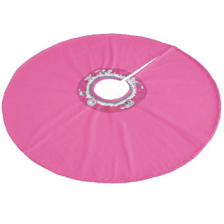 Jupon De Sapin En Molleton Couronne de Noël rose glamour