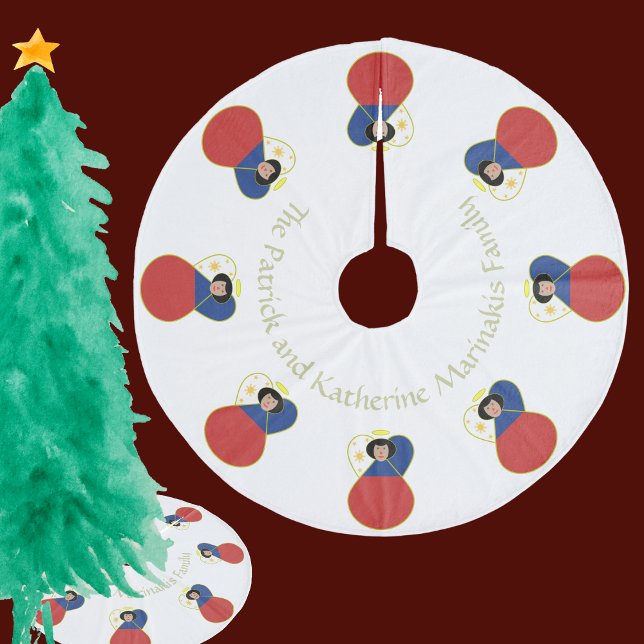 Jupon De Sapin En Molleton Drapeau Angel philippin ou philippin (Créateur téléchargé)