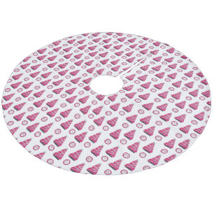 Jupon De Sapin En Molleton Flamants roses de Noël Glam Pink