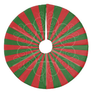 Jupon De Sapin En Molleton Flocon de neige orné élégant sur motif rouge et ve