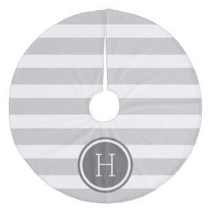 Jupon De Sapin En Molleton Gris et rayures de preppy de charbon Monogramme