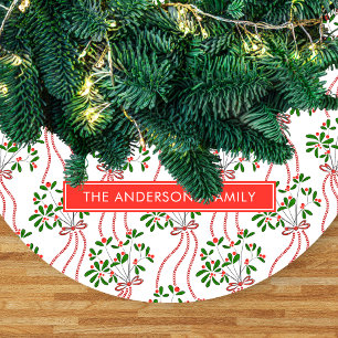 Jupon De Sapin En Molleton Guirlande de gui vintage motif de Noël