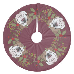 Jupon De Sapin En Molleton Jupe anglaise d'arbre de Noël de bouledogue de