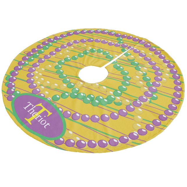 Jupon De Sapin En Molleton Le mardi gras perle le monogramme (Angle)