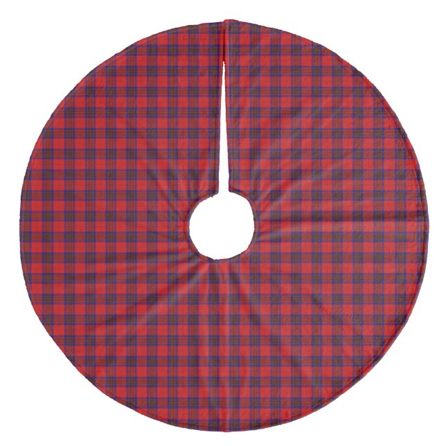 Jupon De Sapin En Molleton Leslie tartan rouge bleu violet plaid (Devant)