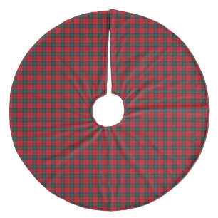 Jupon De Sapin En Molleton Lindsay tartan rouge vert plaid