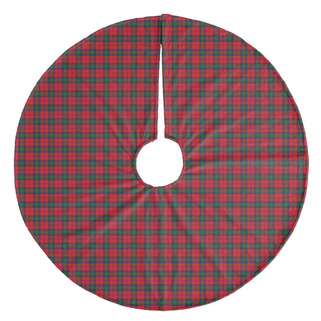 Jupon De Sapin En Molleton Lindsay tartan rouge vert plaid (Devant)