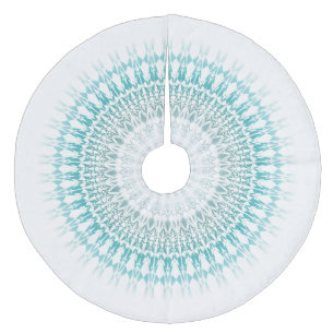 Jupon De Sapin En Molleton Mandala blanc turquoise