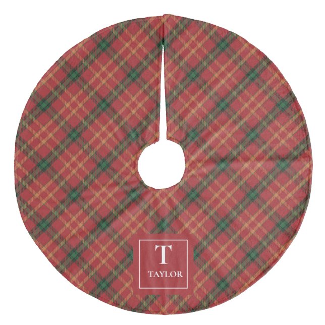 Jupon De Sapin En Molleton Monogramme Motif de Noël classique confortable (Devant)