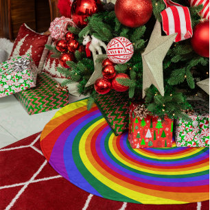 Jupon De Sapin En Molleton Motif de tourbillon arc-en-ciel