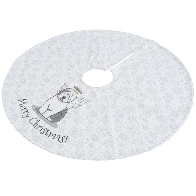 Jupon De Sapin En Molleton Nice Angel Old English Sheepdog (Gris 1) - mignon (Angle)