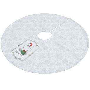 Jupon De Sapin En Molleton Noël Père Noël Casquette Samoyé Chien Drôle