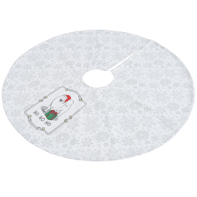 Jupon De Sapin En Molleton Noël Père Noël Casquette Samoyé Chien Drôle (Angle)