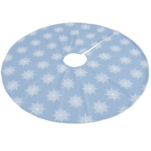 Jupon De Sapin En Molleton Note Musique Bleue d'hiver Snowflake Motif