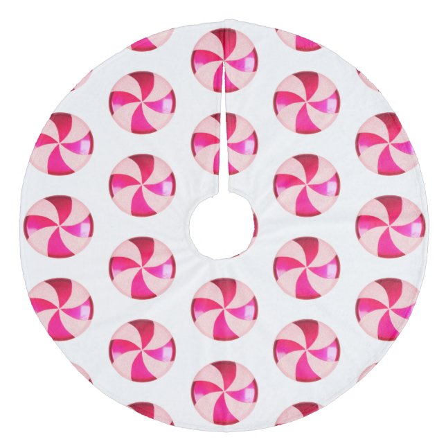 Jupon De Sapin En Molleton Pink Candy Christmas Tree Jupe (Devant)