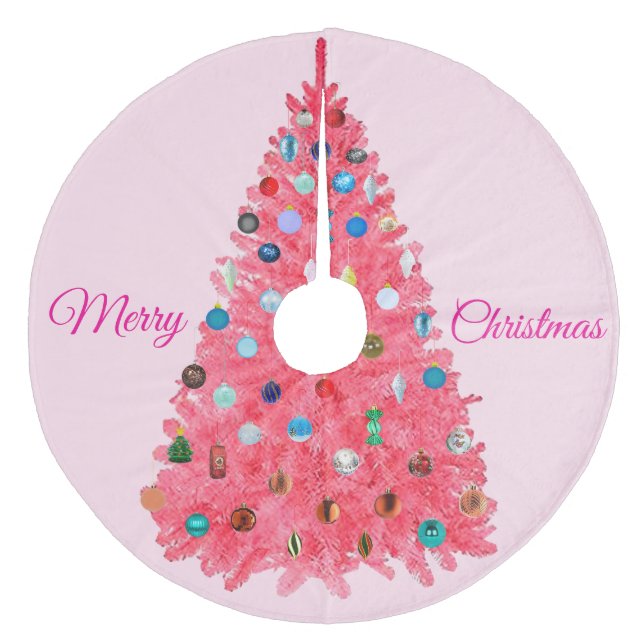 Jupon De Sapin En Molleton Pink Christmas Tree Skirt (Devant)