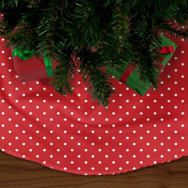 Jupon De Sapin En Molleton Points rouges mignons (Créateur téléchargé)