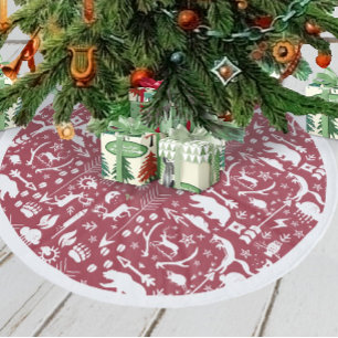 Jupon De Sapin En Molleton Red Woodsy Fox Reindeer Bear Owl Raccoon Noël