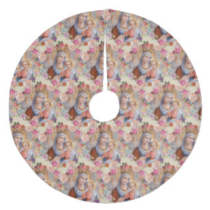 Jupon De Sapin En Molleton Religieux floral béni de Jésus de bébé de Vier
