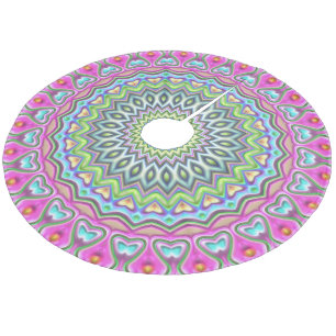 Jupon De Sapin En Molleton Rose violet bleu citron vert Mandala Star Motif