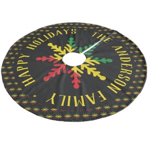 Jupon De Sapin En Molleton Snowflakes Motif Ajouter un nom Joyeux jours férié