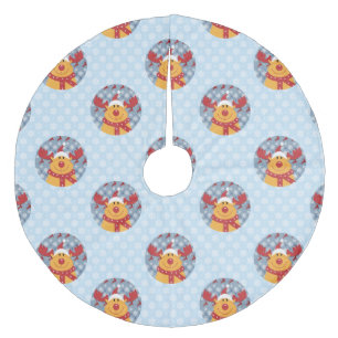 Jupon De Sapin En Molleton Tapis de Noël élégant pour arbre avec Renne