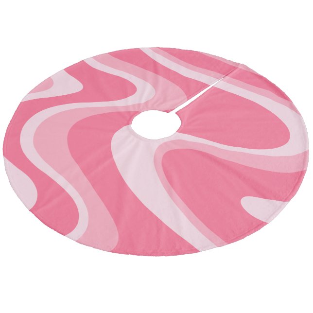 Jupon De Sapin En Molleton Trippy rose rétro Abstrait Motif Swirl (Angle)