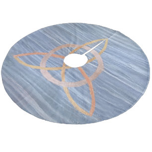 Jupon De Sapin En Molleton Triquetra Abstrait   Blue Gold Celtic Trinity Knot