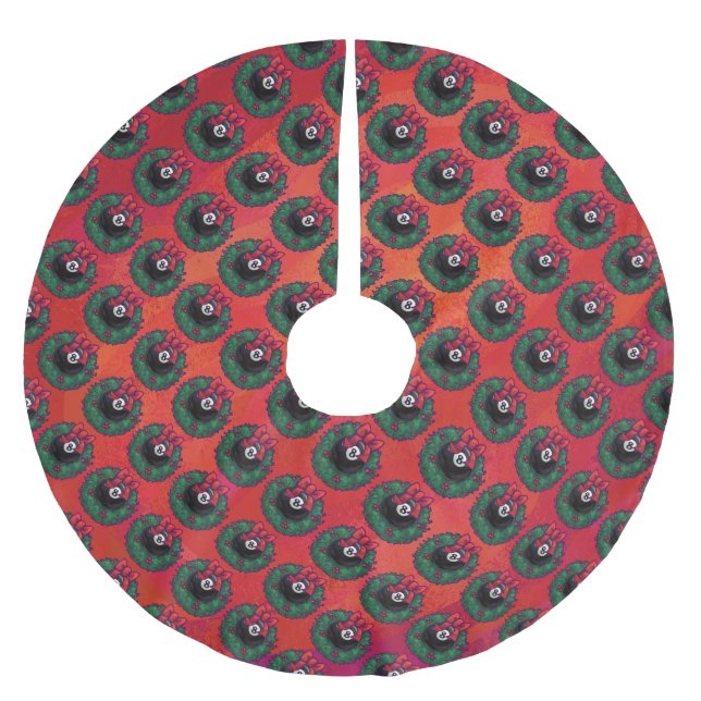 Jupon De Sapin En Polyester Brossé 8 Balle Fer de Noël (Devant)