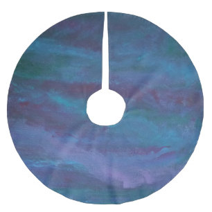 Jupon De Sapin En Polyester Brossé Abstrait Blue-Ombre   Turquoise Turquoise violet v