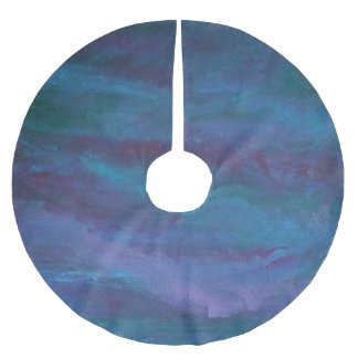 Jupon De Sapin En Polyester Brossé Abstrait Blue-Ombre | Turquoise Turquoise violet v