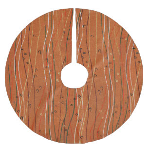 Jupon De Sapin En Polyester Brossé Abstrait japonais Wavy Red Stripes