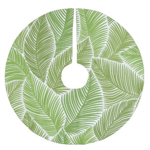 Jupon De Sapin En Polyester Brossé Abstrait vert fleuri, arrière - plan sans soudure.