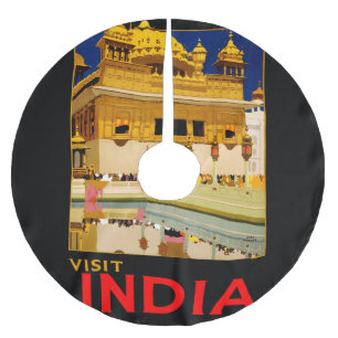Jupon De Sapin En Polyester Brossé Affiche de voyage Inde art indien vintage